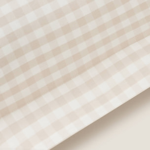 Funda cojín algodón cuadros Kimcuad color gris piedra