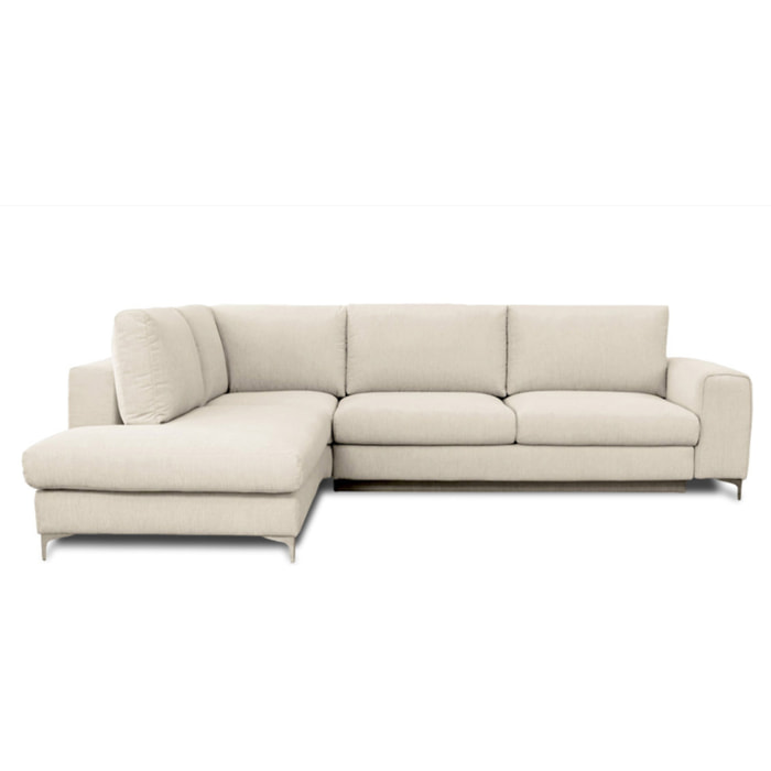 Canapé d'Angle Gauche Tissu Fiesole, 3 Places, Couchage Intégré, Coffre de Rangement, Housse Déhoussable