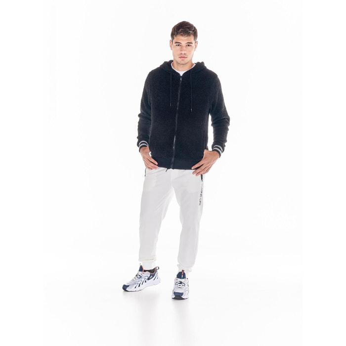 Earth Tones Chaqueta con capucha Sherpa para hombre