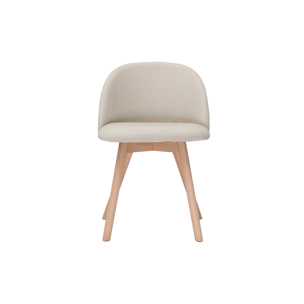 Chaises scandinaves en tissu naturel et bois clair massif (lot de 2) CELESTE