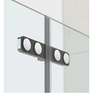 150x105 cm SK Pare-baignoire en verre 2 volets pliants, orientation gauche et droite, chrome (SATVZSKNEW105)