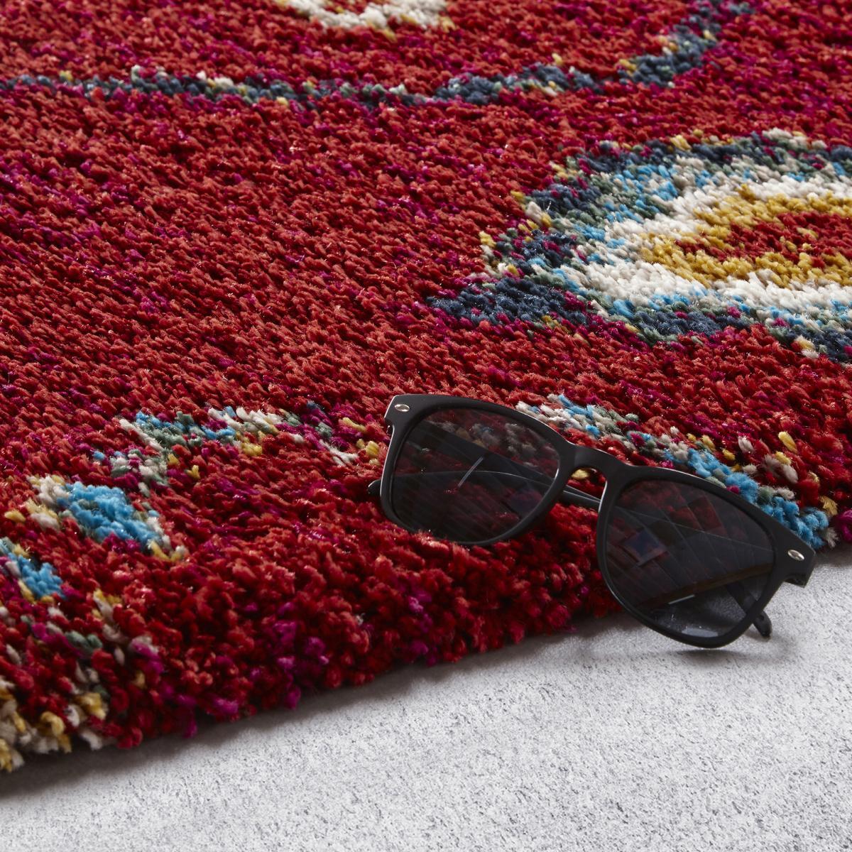 Tapis shaggy tissé motif berbère JECI