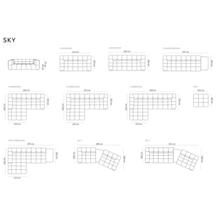 Canapé modulable "Sky" 4 places en velours saumon