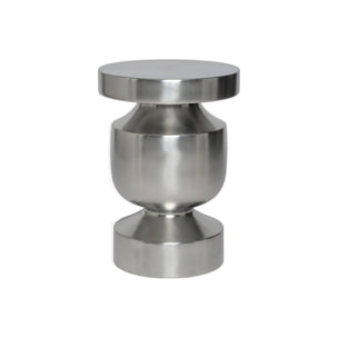 Table d'appoint, bout de canapé, table de chevet acier inoxydable chromé Ø30,5 x H43,5cm ALMA