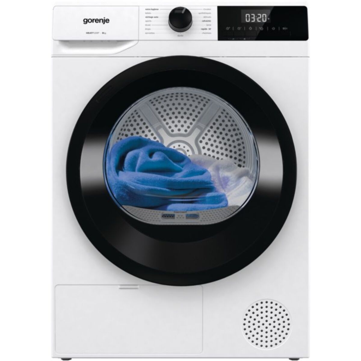 Sèche linge pompe à chaleur GORENJE DHNE82 8kg - Soin quotidien & Anti-froissage