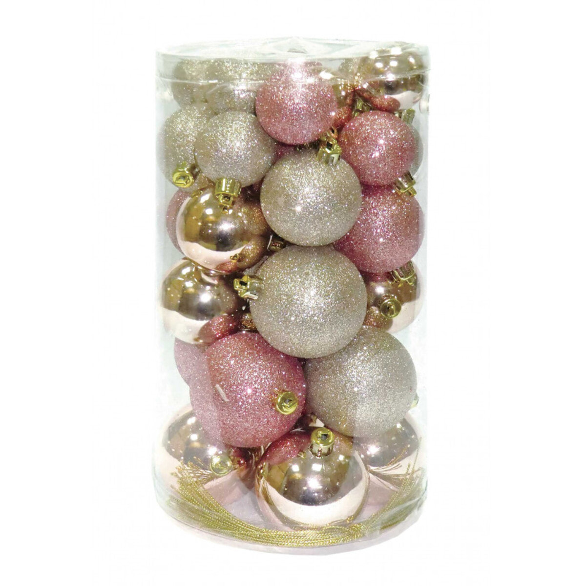 Coffret de 30 boules or et rose