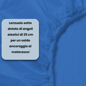 LENZUOLO SOTTO CON ANGOLI MAX COLOR, 100% COTONE MADE IN ITALY - PIAZZA E MEZZA