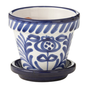 J-Line cache-pot Granada Handmade + Painted - céramique - bleu - extra small - Ø 17 cm