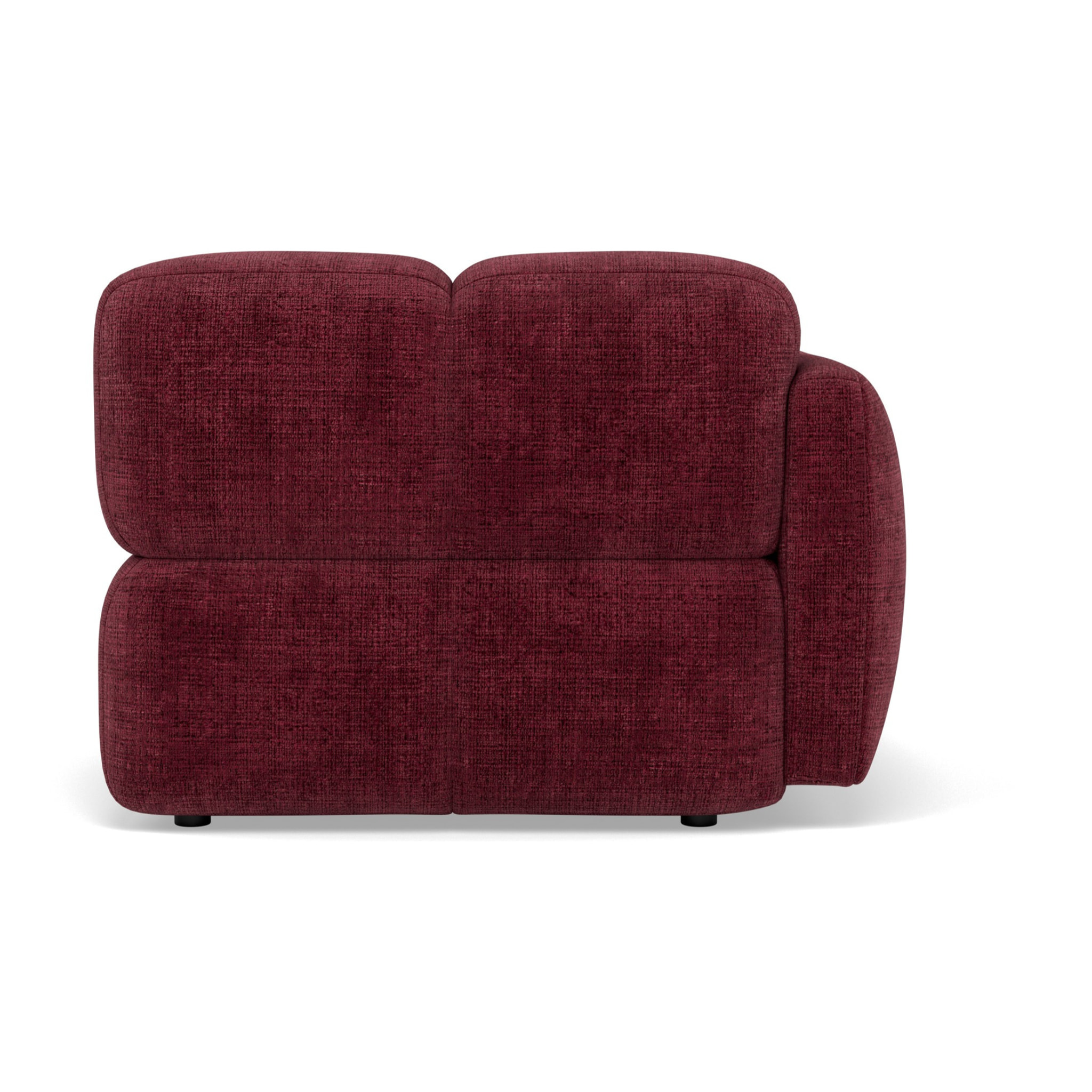 Grace - module d'assise gauche en velours texturé - Prune