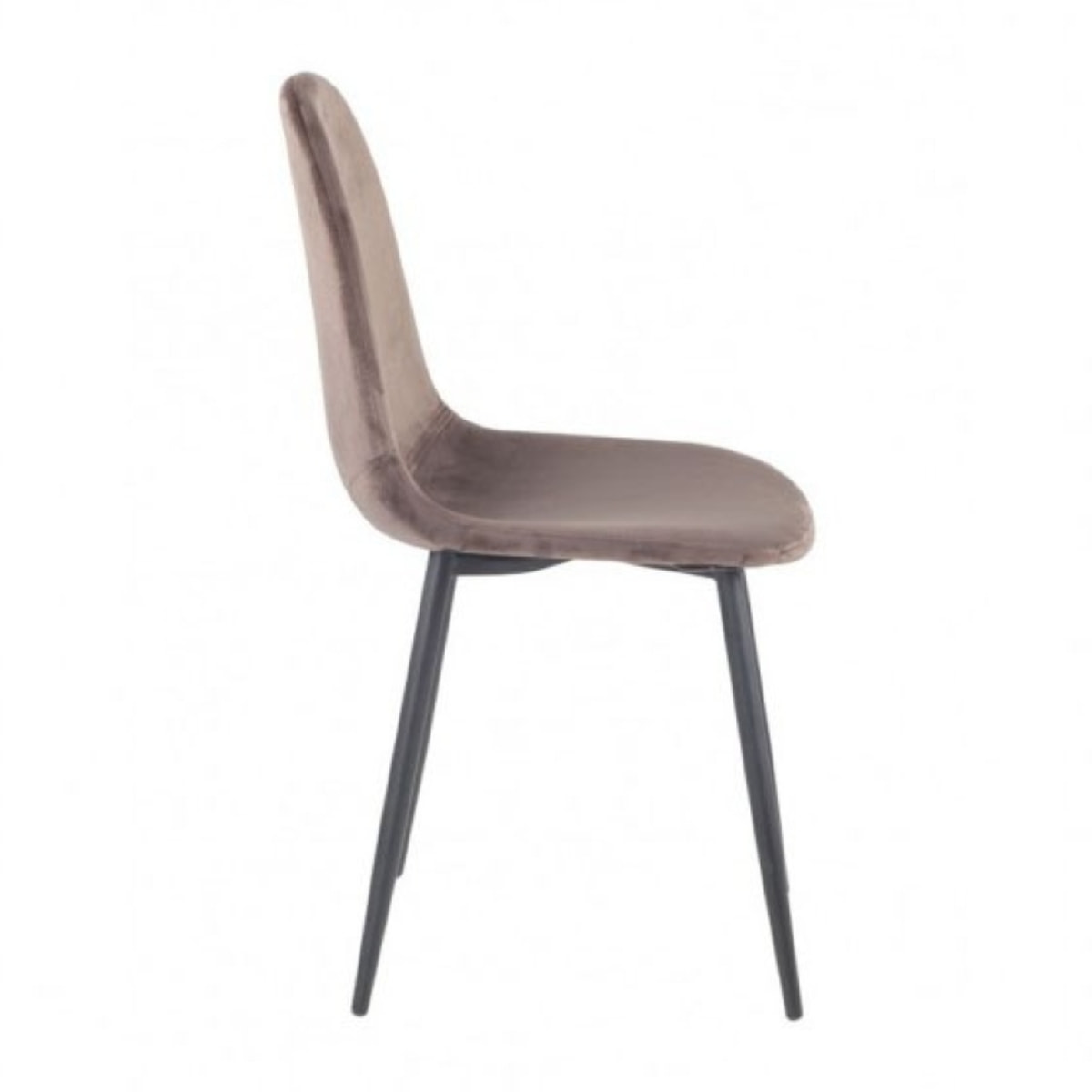 Chaise en tissu velours avec piètement en métal noir - NINA