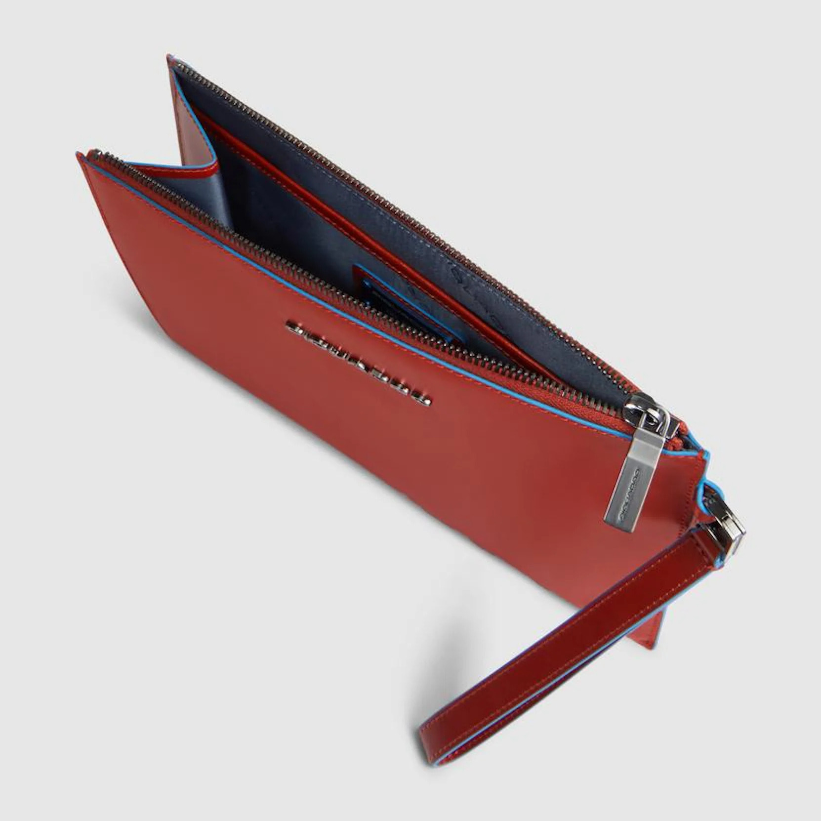 Piquadro Pochette porta iPad®mini in pelle con polsiera rimovibile e tasca per AirPods®