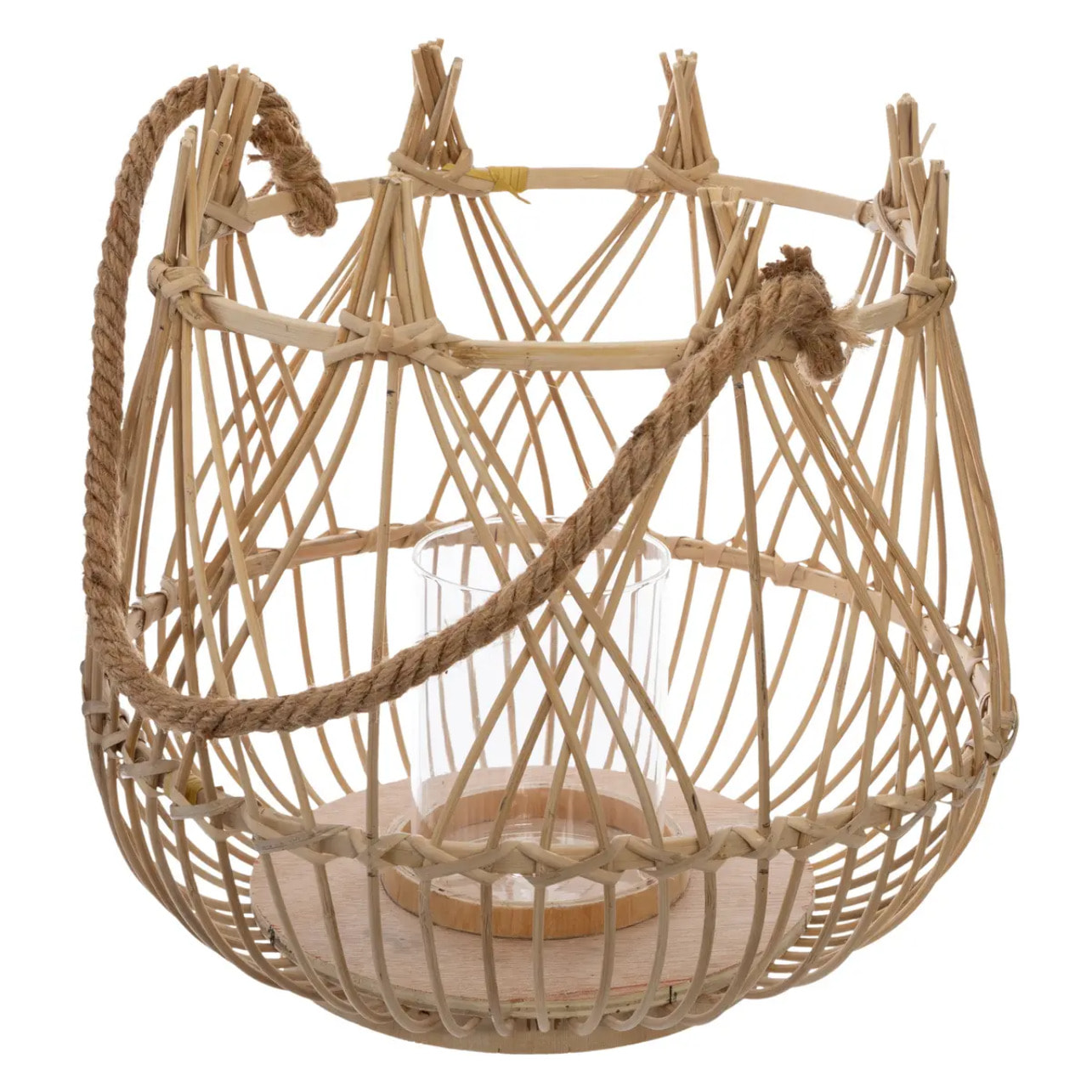 Lanterne panier "Terre" - bambou H31 cm