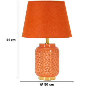 LAMPADA DA TAVOLO SQUARE ARANCIONE CM Ø 28X44