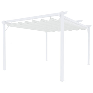 Gazebo Pergola 3x4 M Pergolato Con Telo Bianco Impermeabile Retrattile Richiudibile Struttura In Acciaio Per Giardino Terrazzo Piscina Esterno Fiere