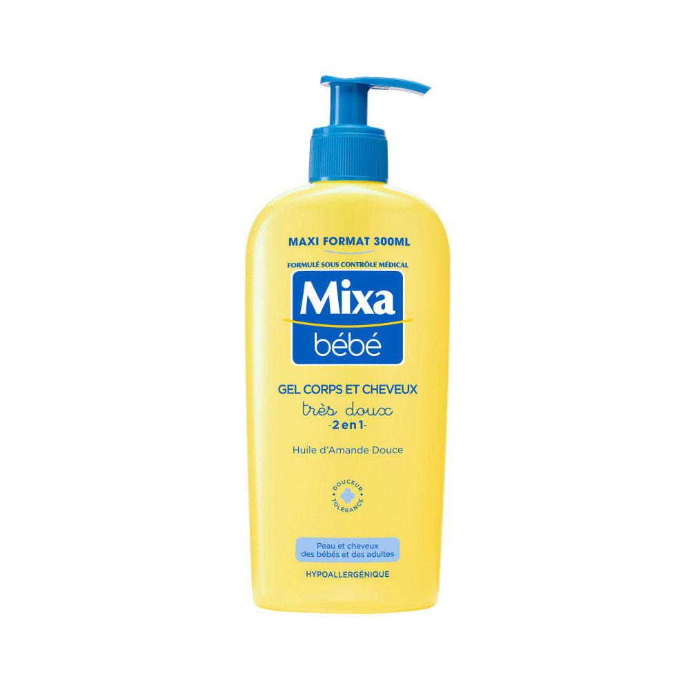 Lot de 6 - Mixa Bébé Gel Très doux 2 en 1 corps et cheveux 300ml
