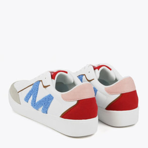 Sneakers multicolori con lettera M effetto spugna