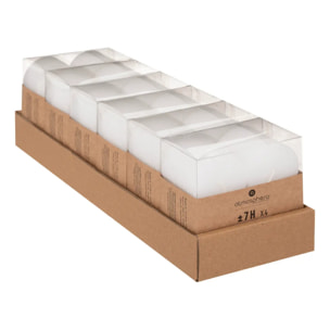 Lot de 4 bougies rustiques "Olia" blanc 60g
