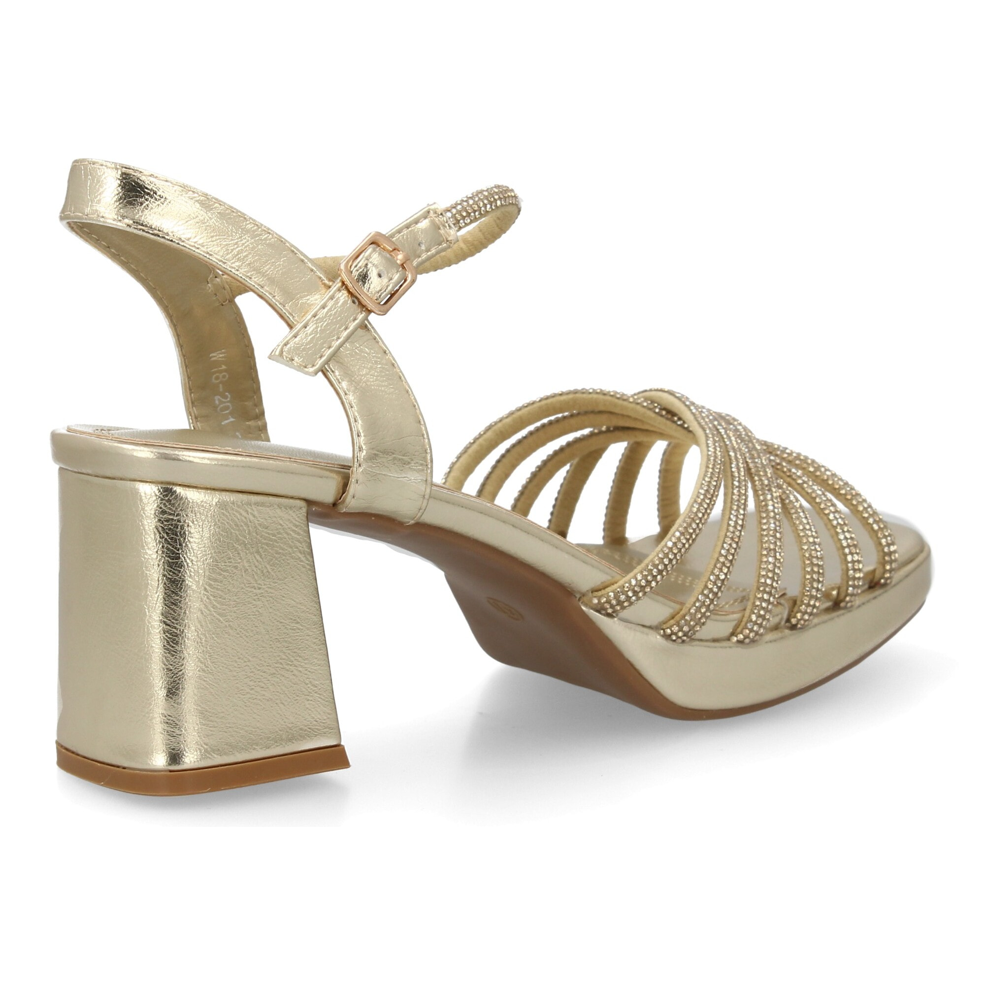 Sandalia tacón elegante fiesta con brillo