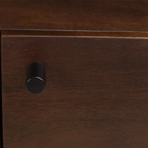 ALIX - Enfilade haute design bois foncé et métal noir 2 portes ALIX