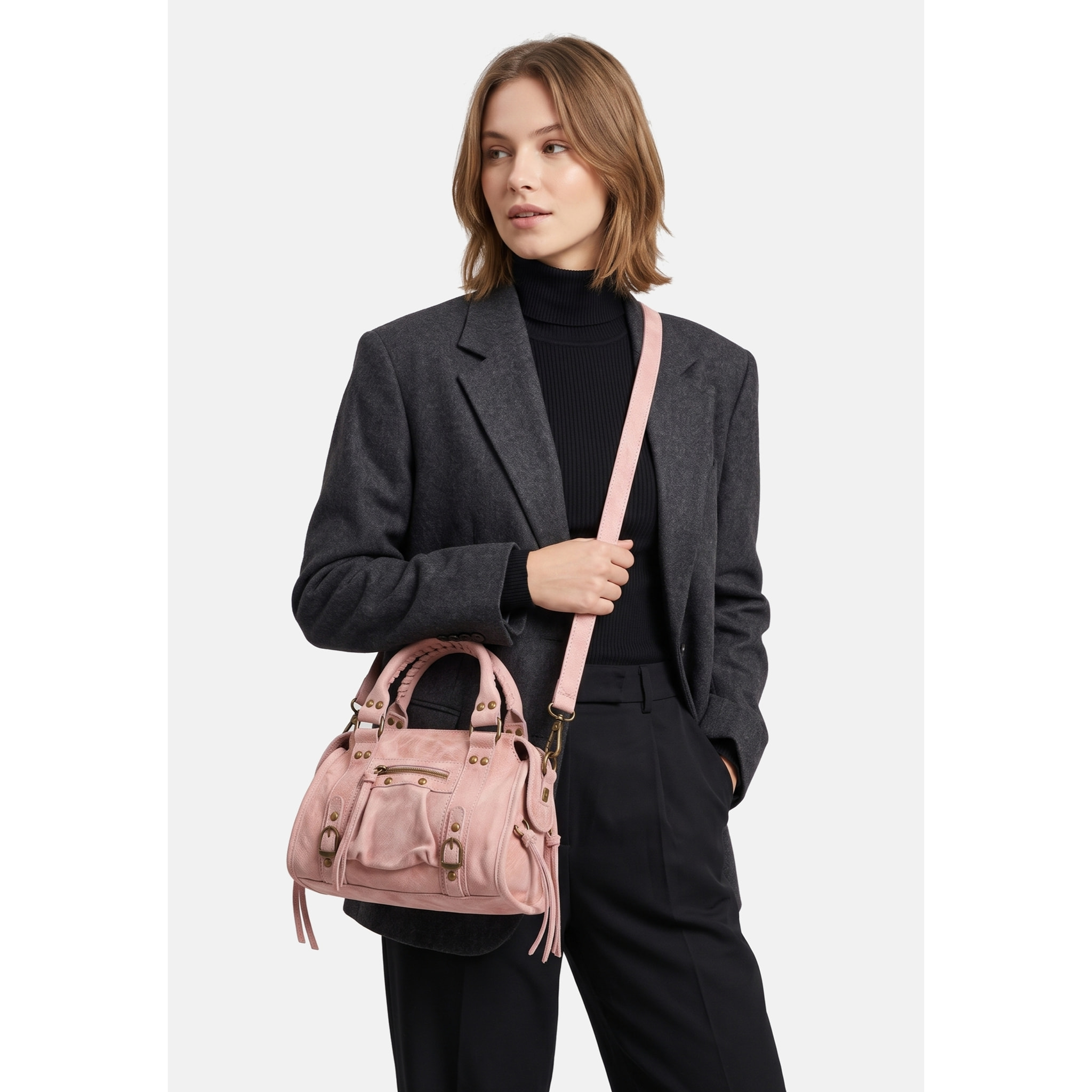 Borsa a spalla da donna - Modello Erisia - Vera pelle - 25.0 x 15.0 x 10.0 cm