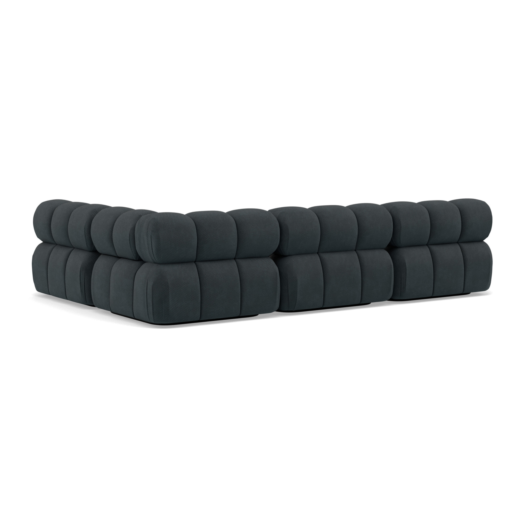 Ruby - canapé modulable d'angle droit 5 places en velours texturé - Noir