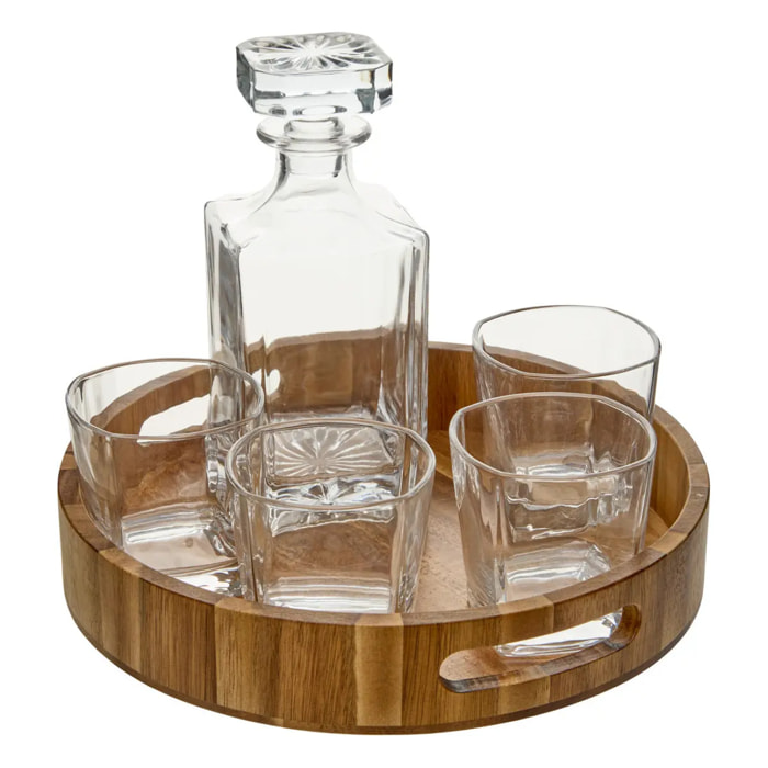 Coffret whisky + carafe Jules 9x9cm transparent