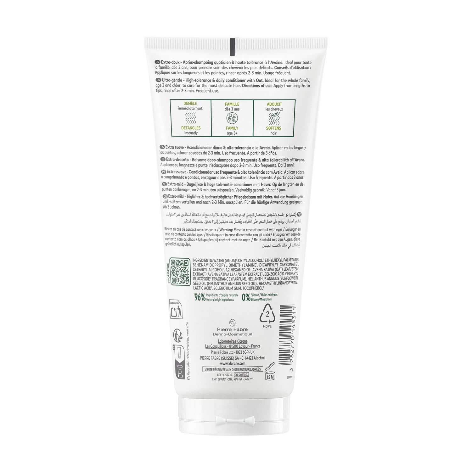 Avoine - Baume capillaire - Après-Shampooing - 200 ml