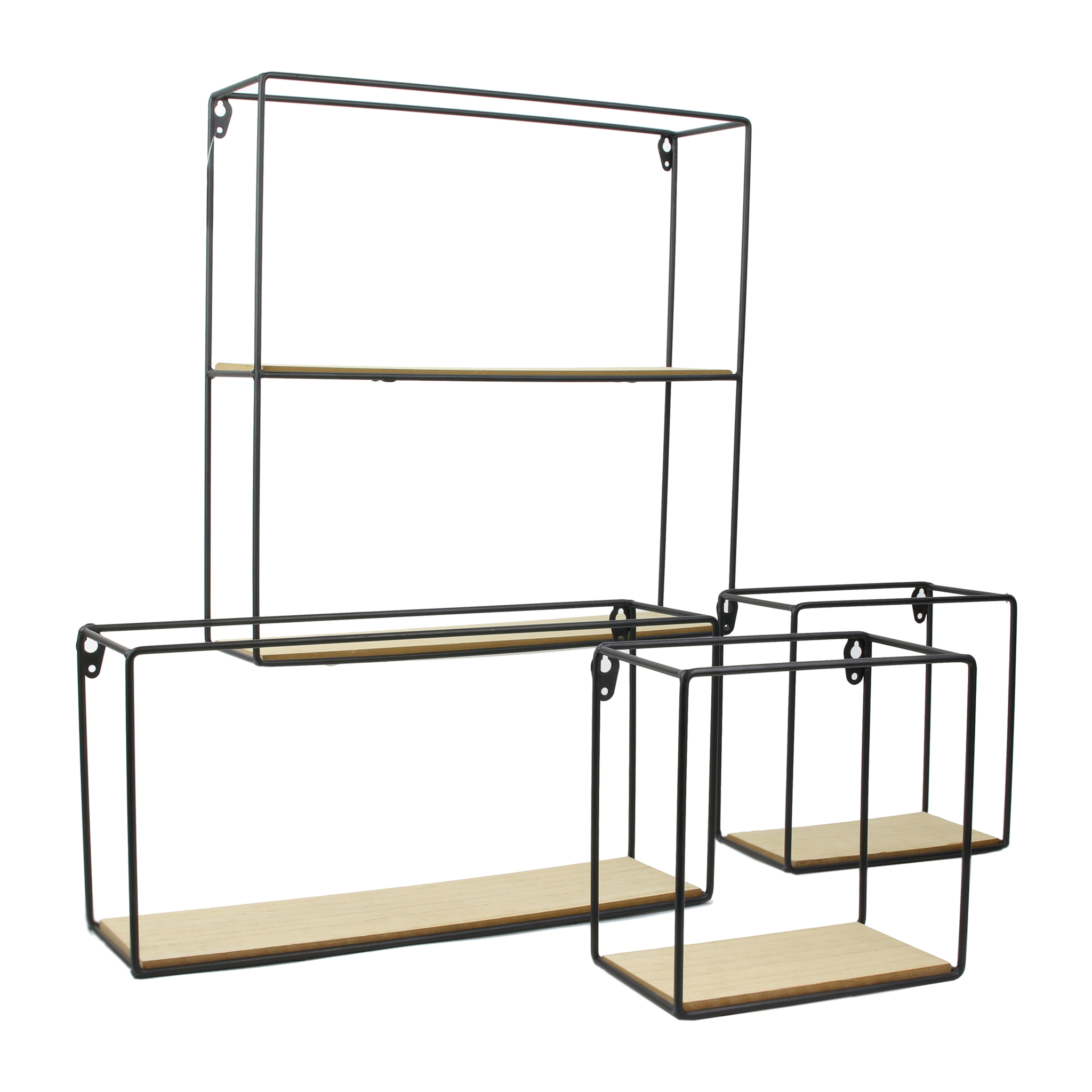 Etagere 4 Pieces Bois Metal 38x38x10cm