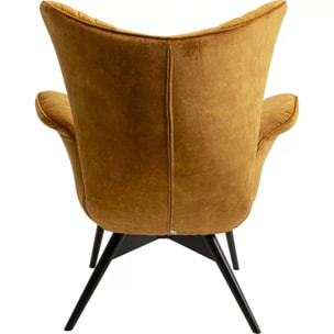 Fauteuil Tudor velours ocre Kare Design