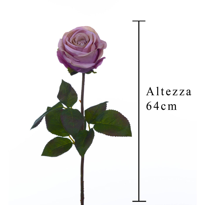 Rosa Romantica. Altezza 64 Cm - Pezzi 6 - 8X64X6cm - Colore: Altro - Bianchi Dino - Fiori Artificiali