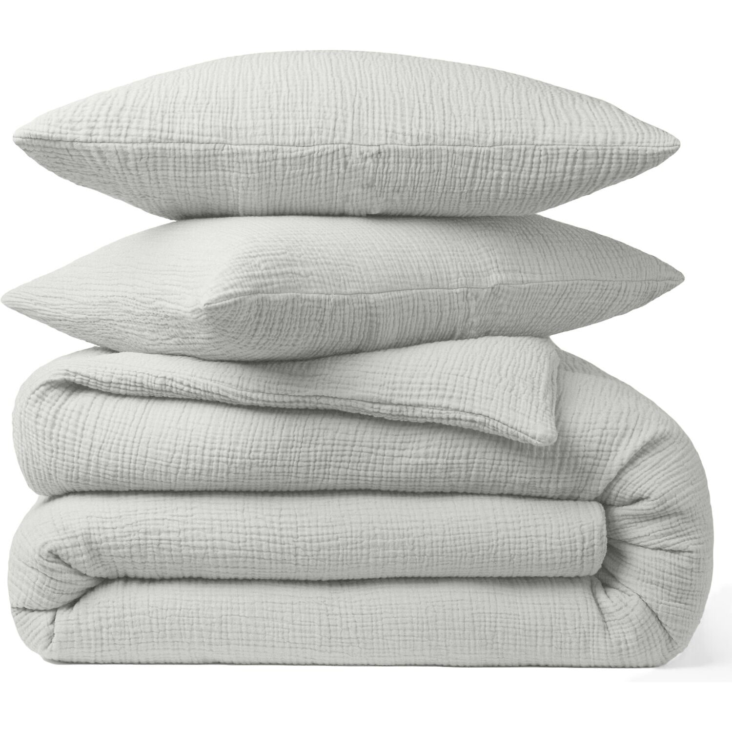 Housse de couette gaze de coton ecru naturel