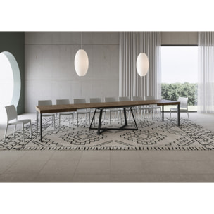 Tavolo allungabile 90x200/460 cm Booster noce gambe antracite