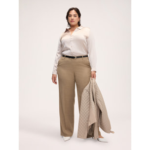 Fiorella Rubino - Camicia in seta stretch con colletto classico - Rosa cipria