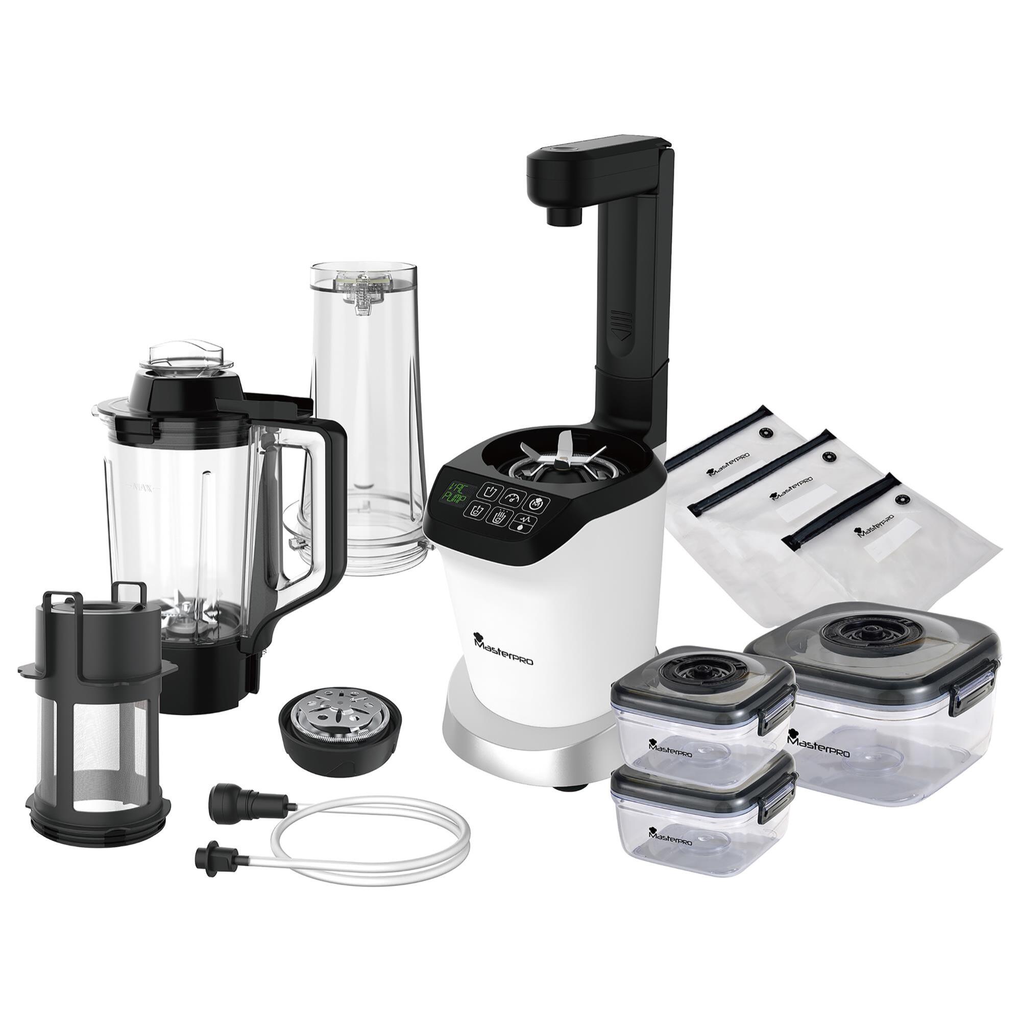 Set de batidora al vacío 1000w de 1,5l con vaso 0,7l y acceosrios masterpro