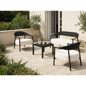 Canapé de jardin en plastique et métal "Céora" - 2 places - Noir