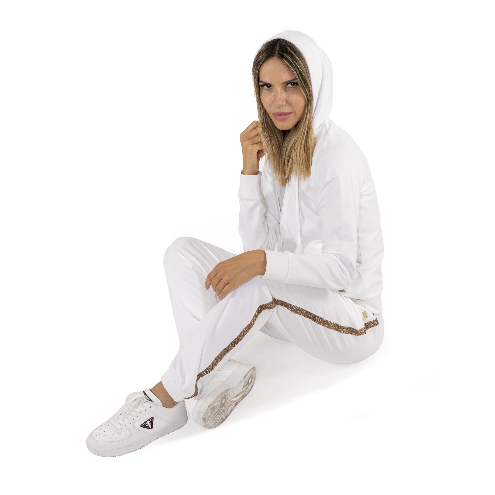 Chándal mujer Leone 1947 Apparel Chic Gold cremallera capucha algodón ligero