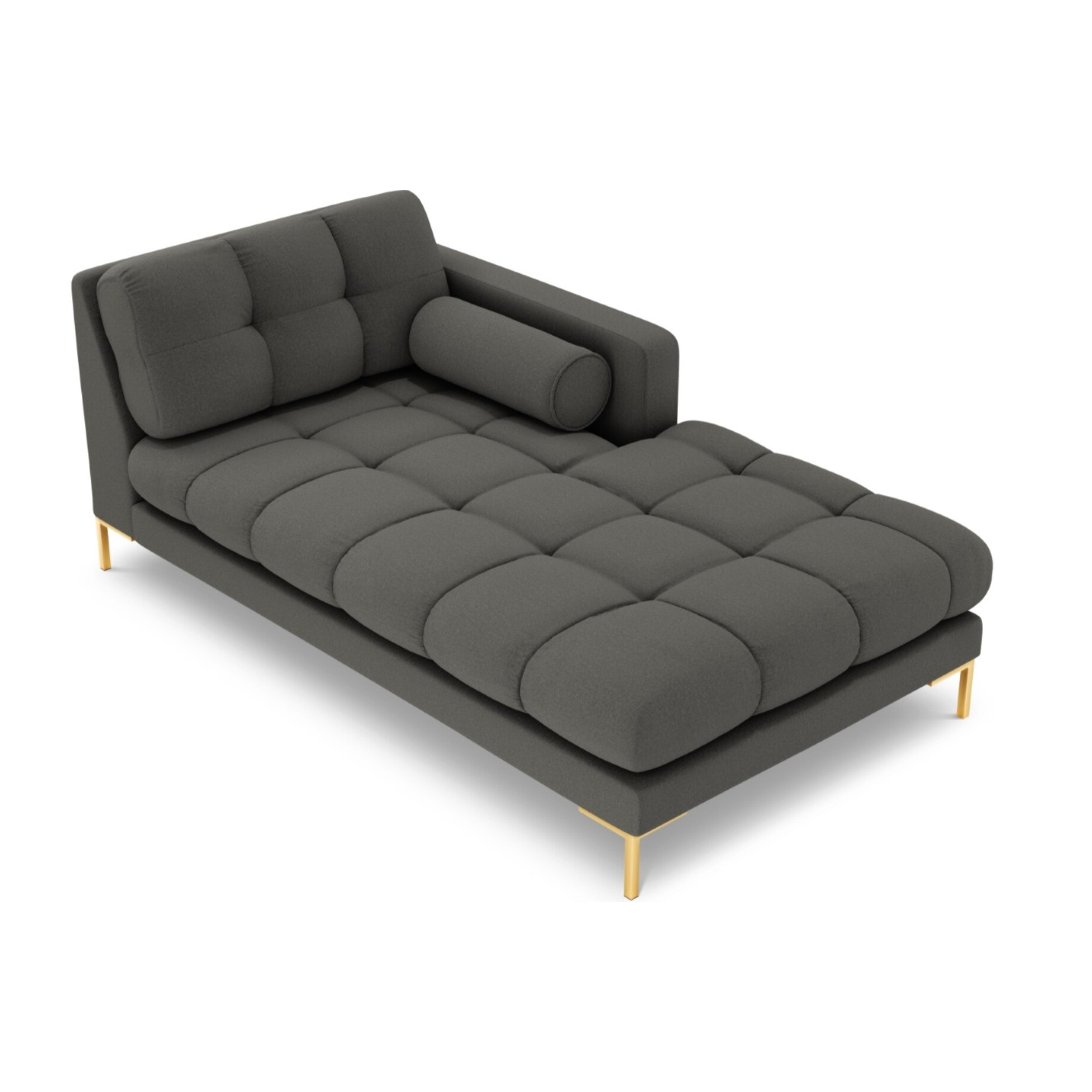 Méridienne droite "Bali" en tissu structurel gris foncé