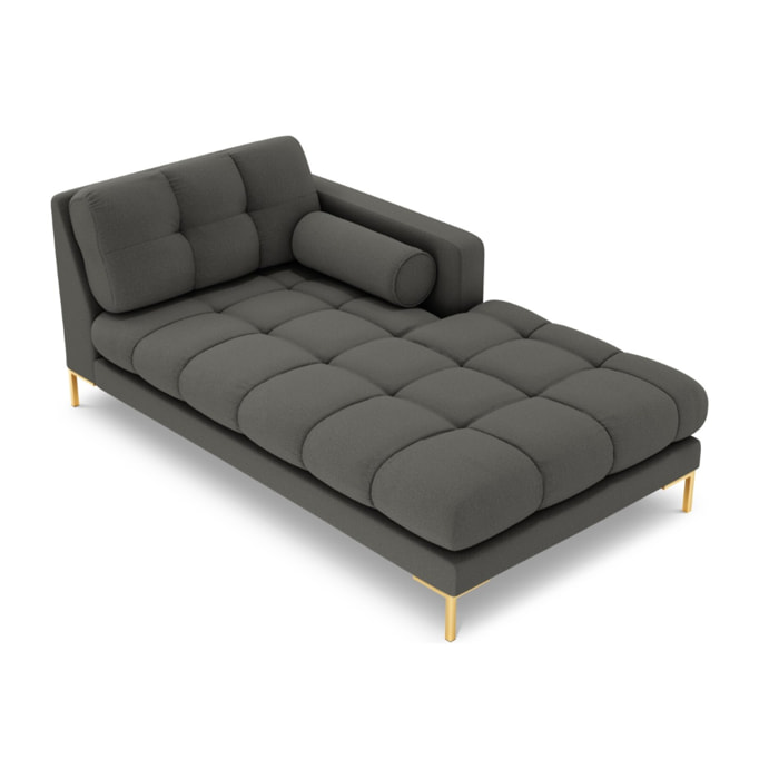 Méridienne droite "Bali" en tissu structurel gris foncé