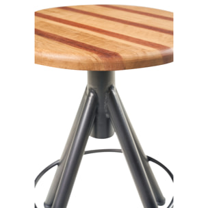 STOOL - SGABELLO BASSO SEDUTA LEGNO BICOLORE - misura: 33X33X45 cm