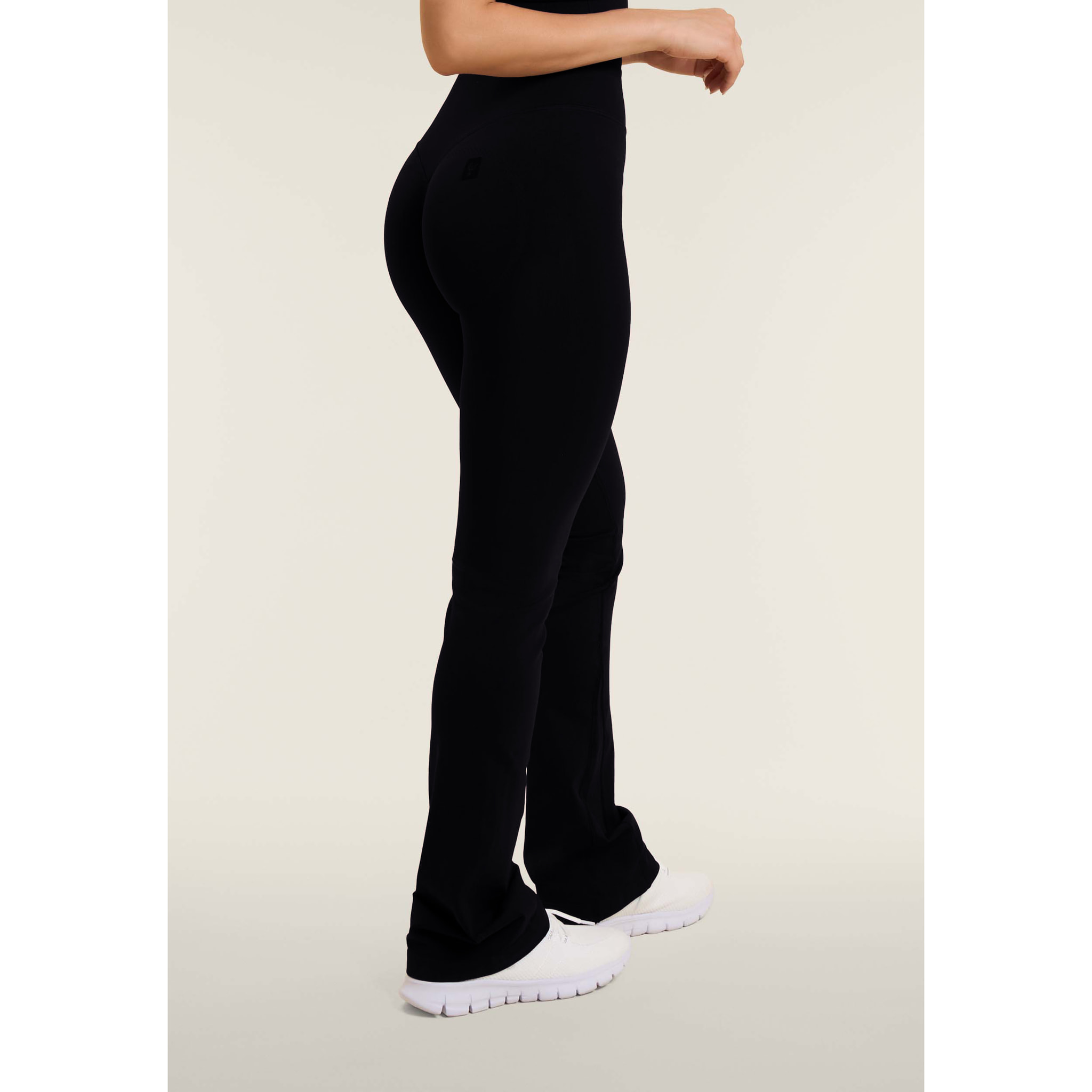 Leggings sportivi seamless a zampa con vita altissima