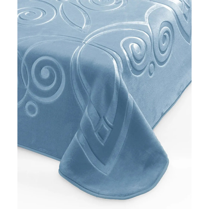 Coperta Plaid Azzurro Cielo in tinta unita con morbido pile di poliestere