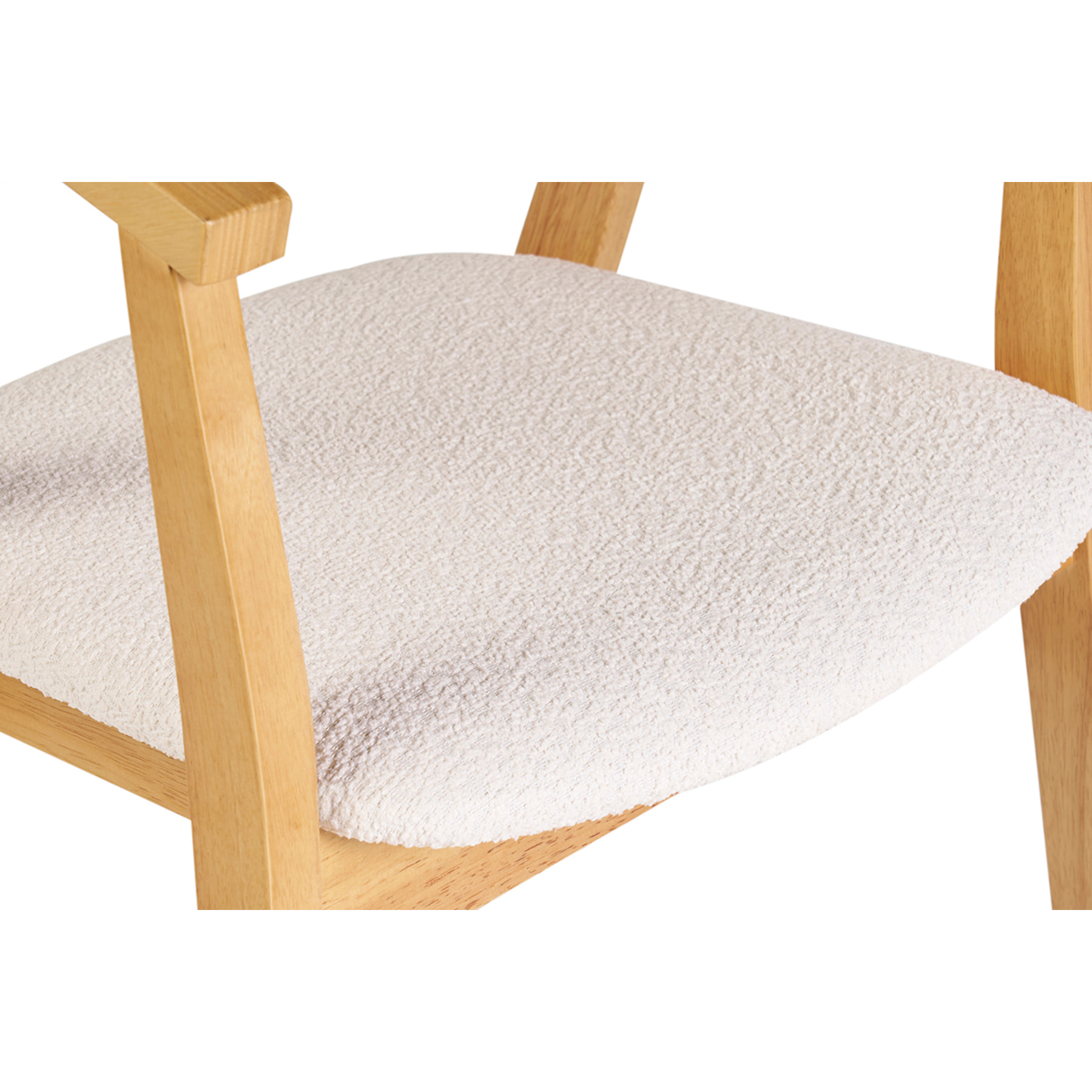 Chaises scandinaves bois clair et tissu effet laine bouclée blanc (lot de 2) BAHIA