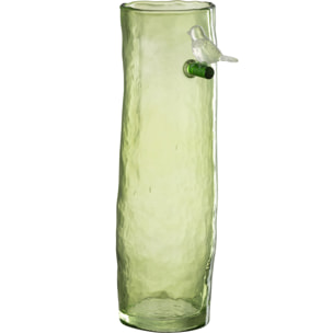 J-Line vase Long Oiseau - verre - vert - large - 32 cm de hauteur