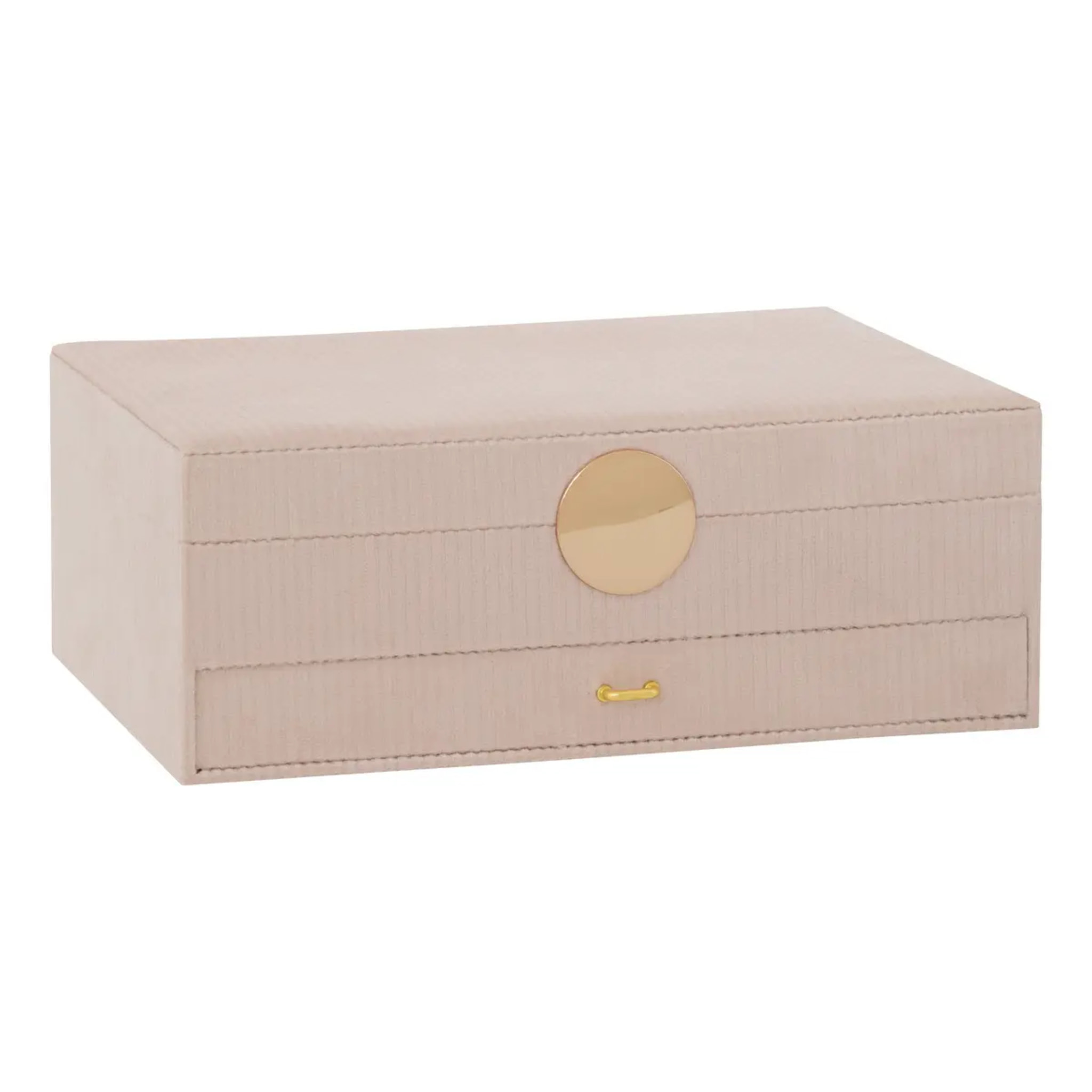 Boîte à bijoux Enya avec miroir 27,5x19x10cm beige
