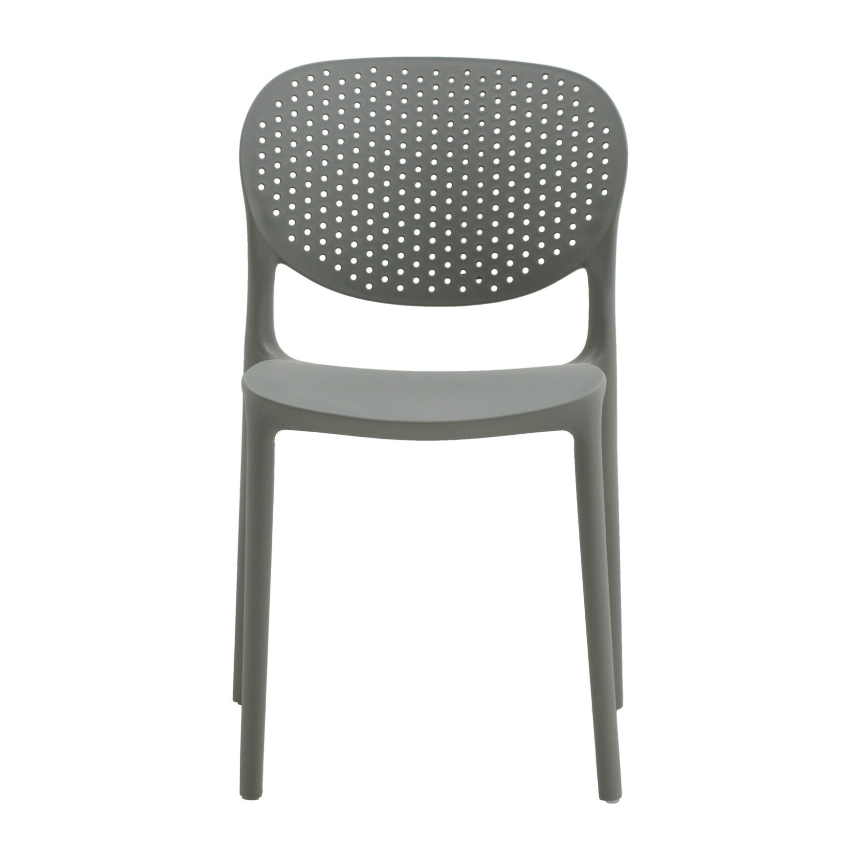 Set di 4 sedie MAIORCA in polipropilene grigio, impilabili