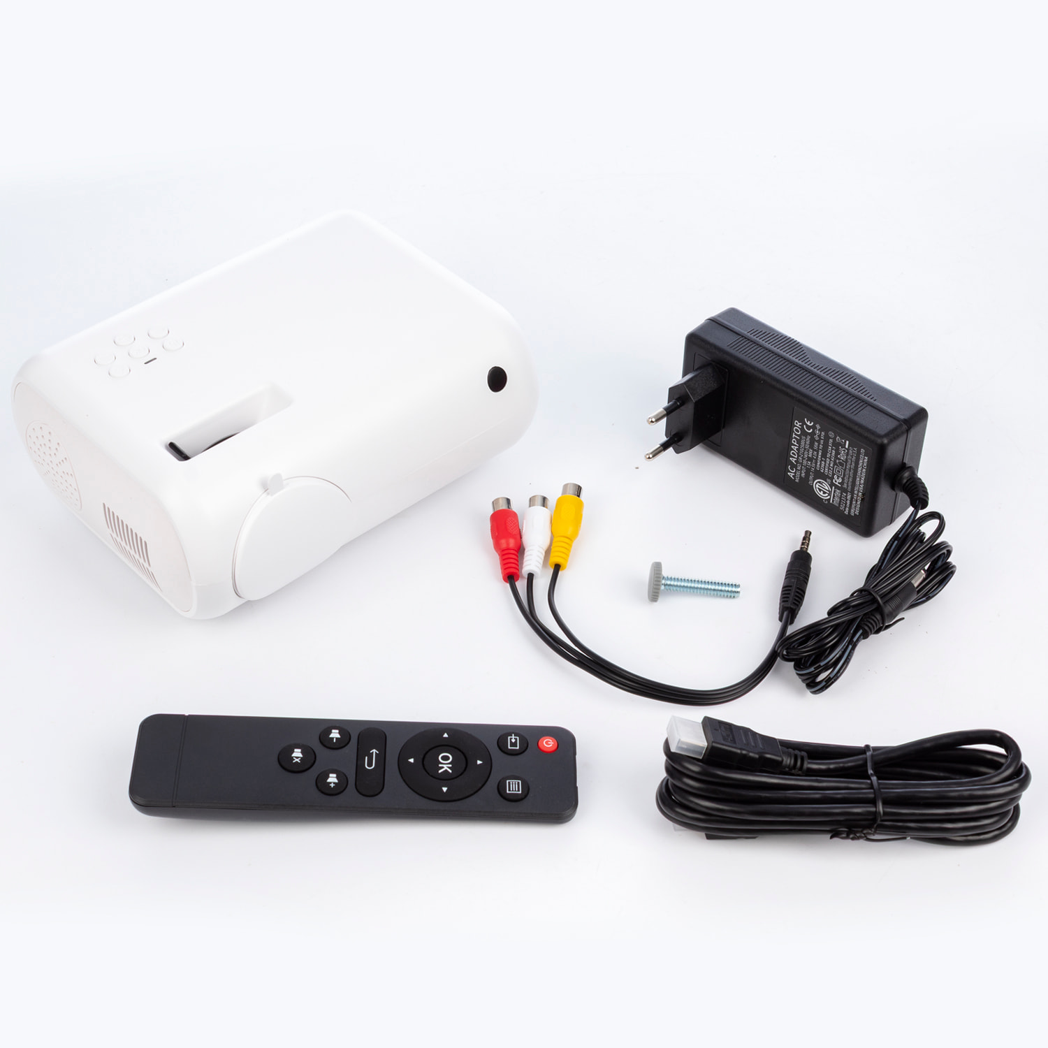 Videoproiettore LCD M8 con 100 lumen ANSI, immagine da 20 a 80 pollici, supporto Full HD 1080p, duplicazione dello schermo wireless e cablata.