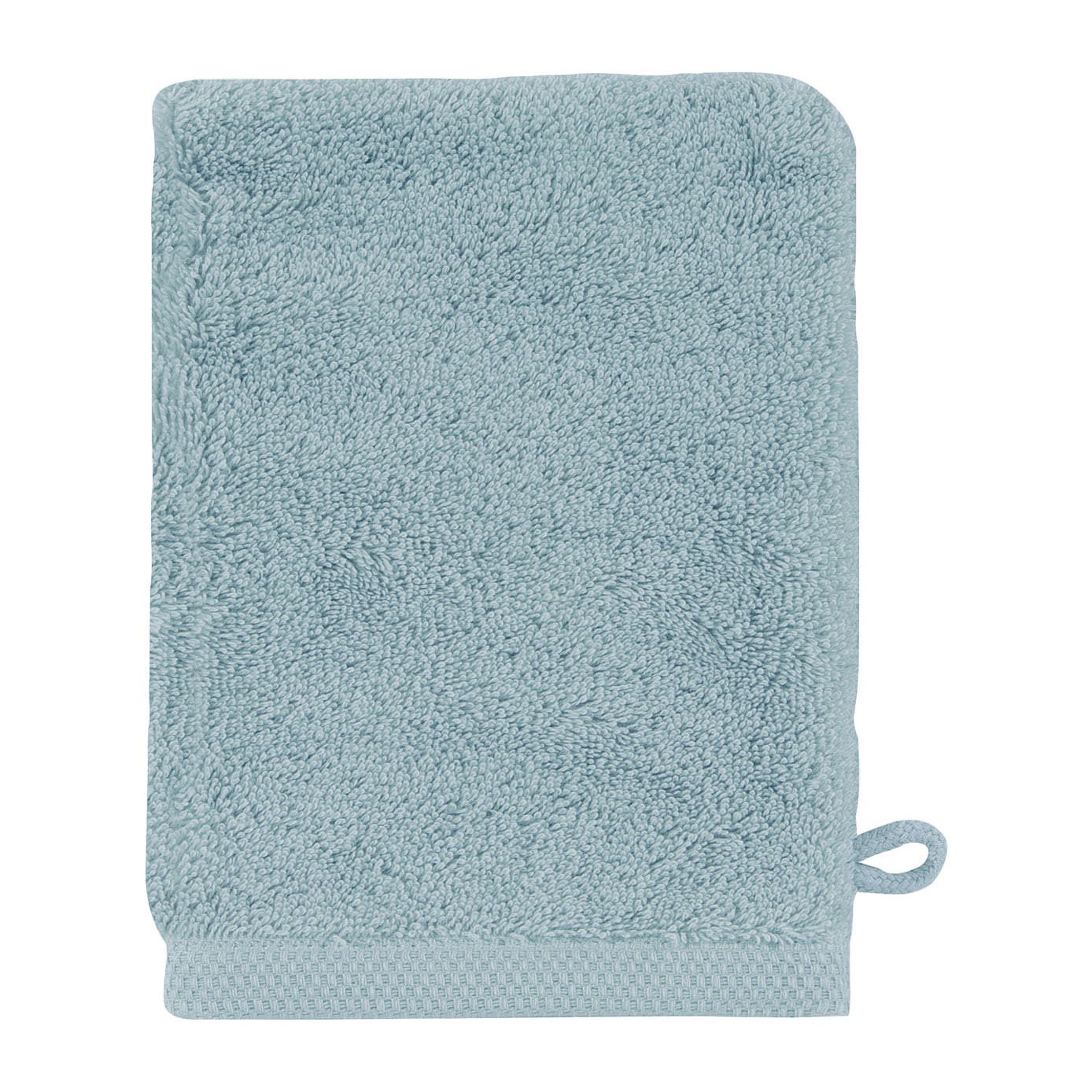 Gant de toilette uni en coton biologique, ESSENTIEL, Bleu Islande