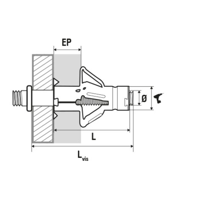 Cheville à expansion M5x37 PAV SCELL-IT - boite 100 - 6E-PAV