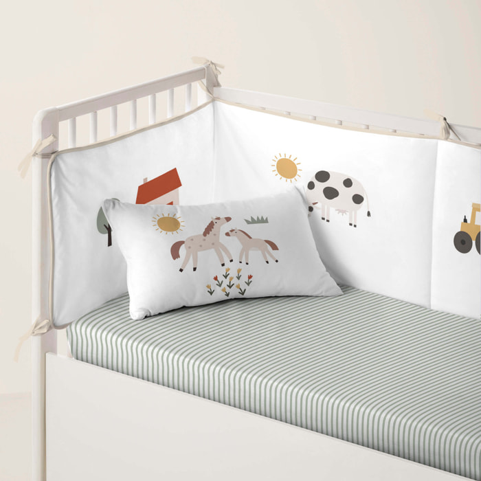 Protector de cuna - 100% Algodón - Con Cintas - Farm Life