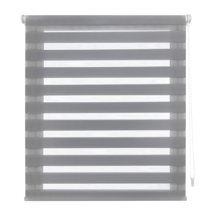 Estor dia y noche enrollable Fácil montaje adheshivo o pinzas VELINDUS GRIS PURLINE  W
